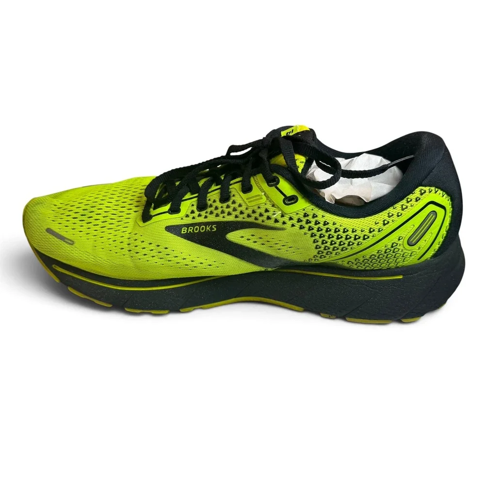 Brooks Ghost 14 Mens Running Shoes Yellow Black Size 11.5
